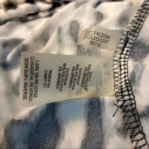 CALVIN KLEIN Animal Print Side Ruching Keyhole with Metal Plate Logo Sz  L - Picture 6 of 6